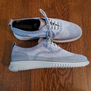 Cole Haan ZeroGrand Stitchlite Wingtip Oxford Grey Shoes C28827 Men Size 7.5.